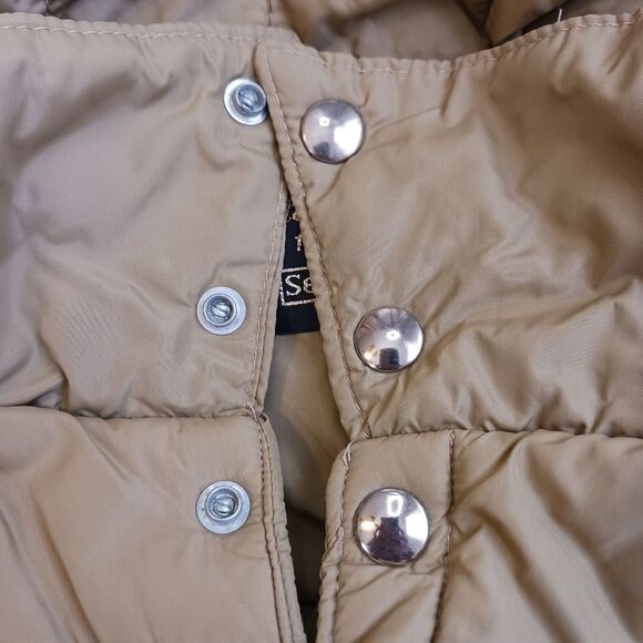 Vintage SEARS Puffer Vest Snap Closure Western Utility Pockets Tan Size 2XL Tall - Picture 7 of 13